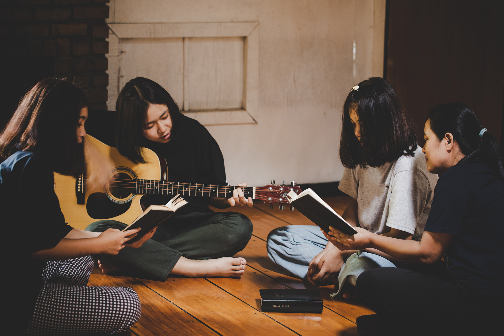 Group of People at a Bible Study